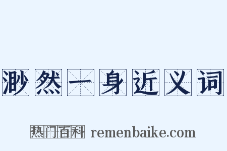 渺然一身近义词是什么意思的图片